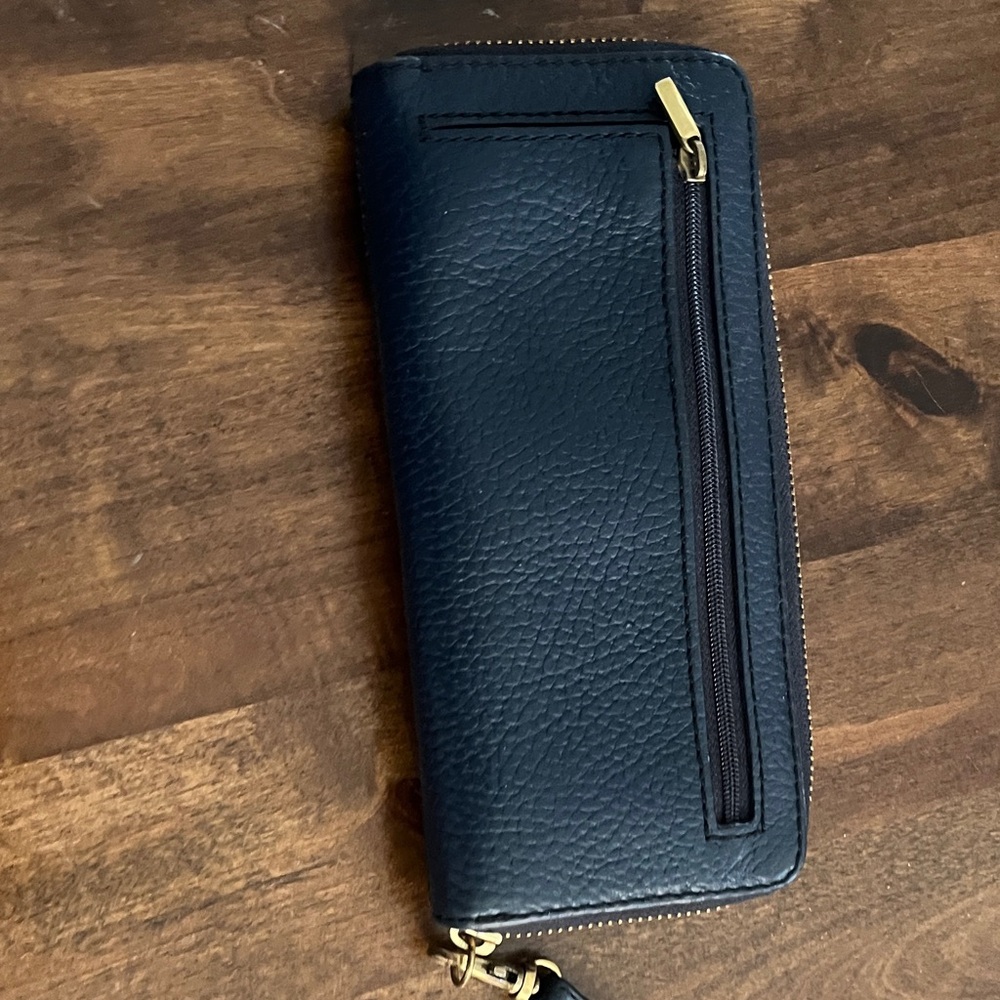Fossil Navy blue Textured Leather Wristlet Wallet - Picture 11 of 13